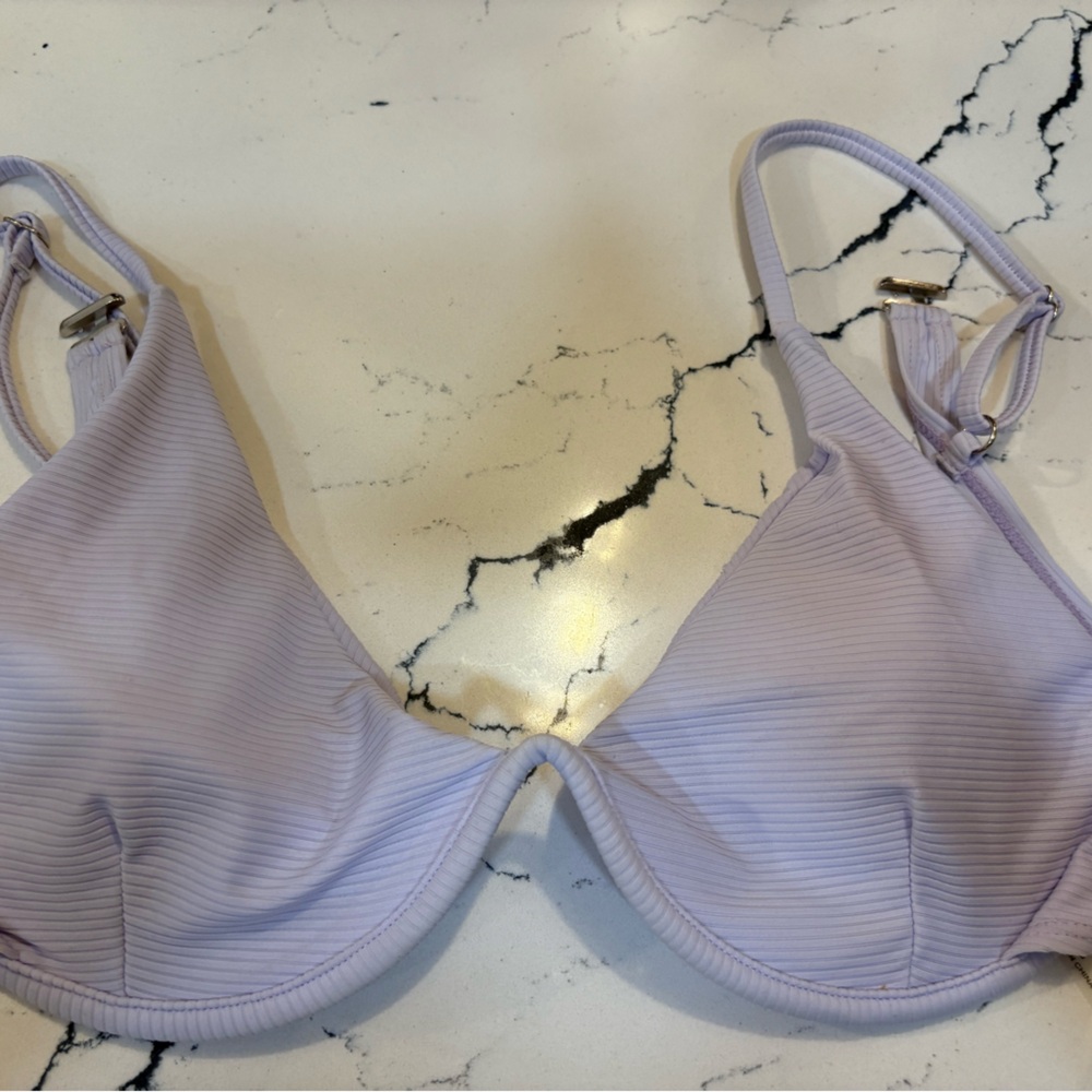 Light Purple Ribbed Bikini Top